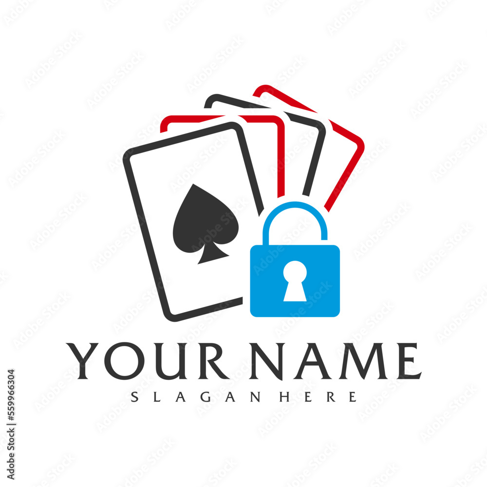 Padlock Poker logo vector template, Creative Poker logo design concepts Padlock Poker logo vector template, Creative Poker logo design concepts