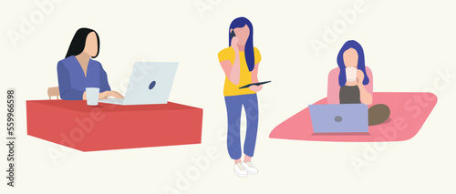 women in work flat illustration
