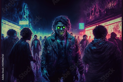 neon zombie party