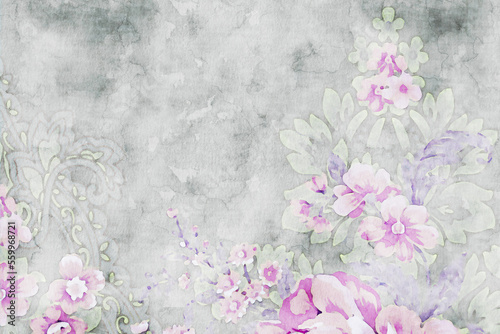 Fototapeta Naklejka Na Ścianę i Meble -  Beautiful abstract peony rose floral illustration