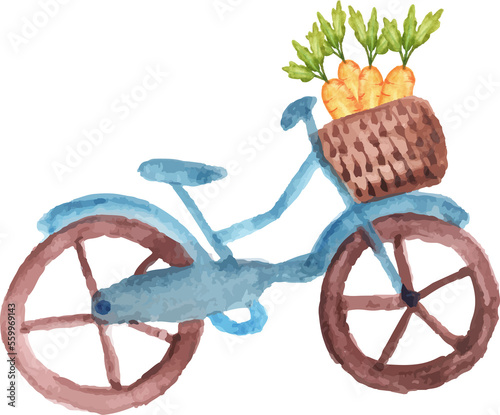 easter bycyle with cart full of vegetables photo