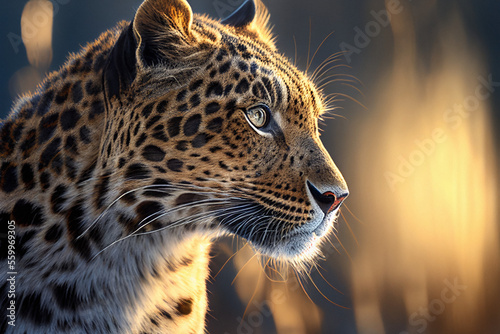 Amur Leopard (Endangered) - Generative Ai photo