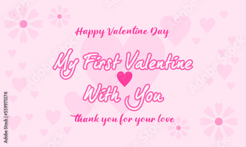 illustration vector of valentine day. for giving card, wallpaper or background with pink color