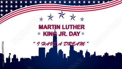 Happy Martin Luther King Day with US Flag white background vector