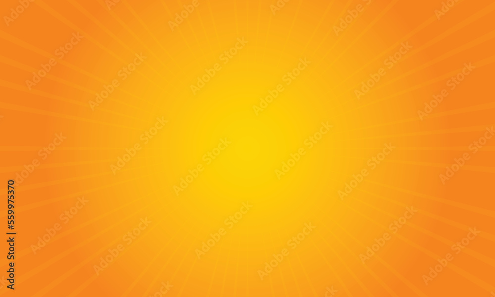 Orange gradient ray burst background vector design