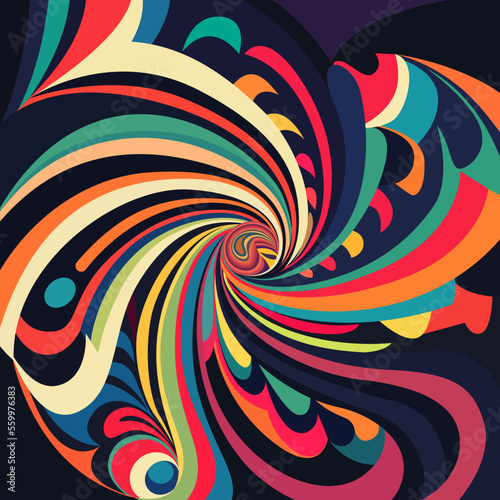 Abstract wave of psychedelic art style vector. Colorful modern background. Vector eps 10
