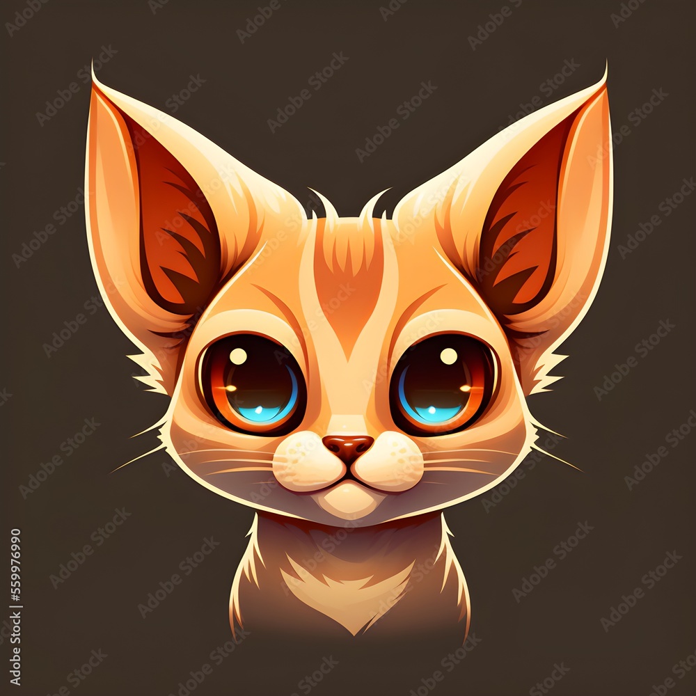 Fototapeta premium A beautiful flat cat icon