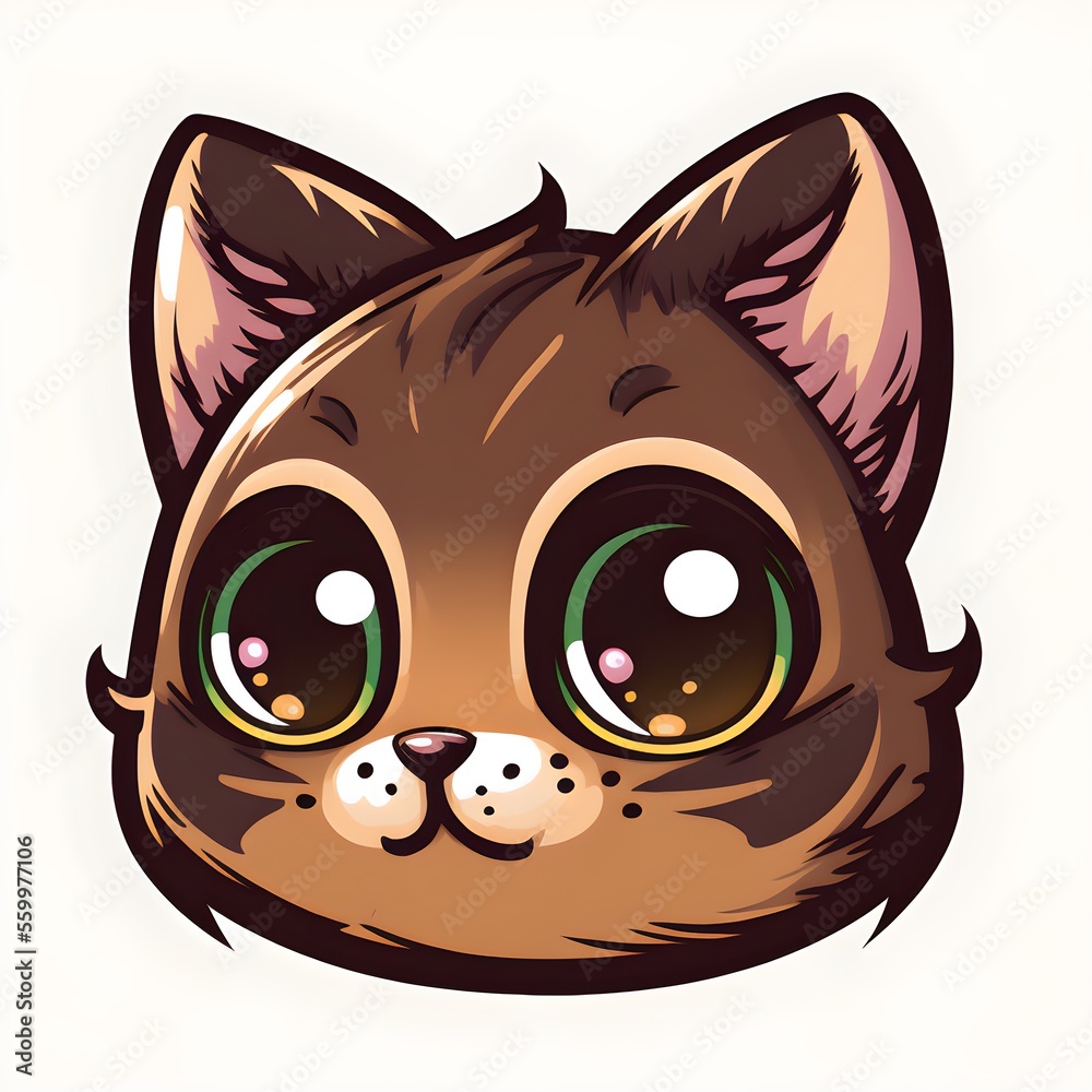 A Whimsical Flat Cat Icon Perfect for Adding Playful Character A Whimsical Flat Cat Icon Perfect for Adding Playful Character