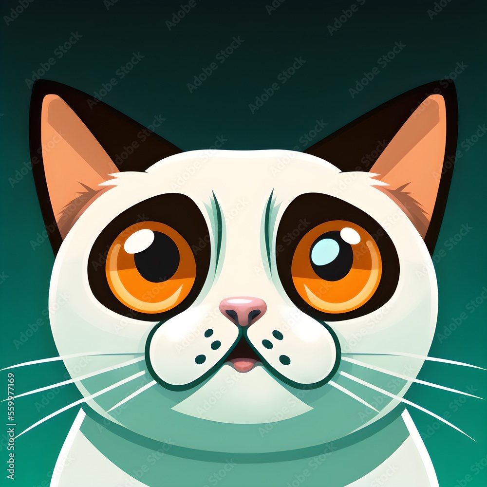 A Whimsical Flat Cat Icon Perfect for Adding Playful Character A Whimsical Flat Cat Icon Perfect for Adding Playful Character