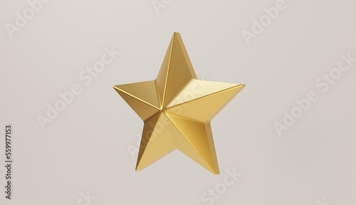 Shiny gold star isolated on white background