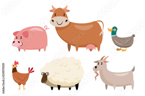 set of animals wildlife character vector illustration