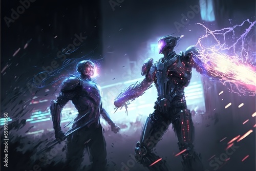 Futuristic duel, sci-fi battle © Анастасия Птицова
