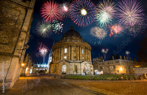 Fireworks display near the science library in Oxford. England