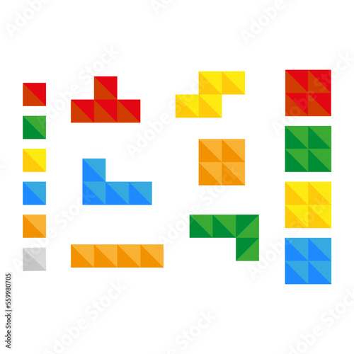 Tetris figures. Retro game. Vector illustration.