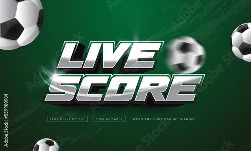 Live score football with ball text effect editable