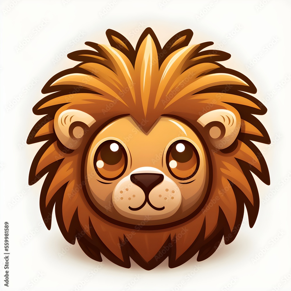 Fototapeta premium A beautiful flat lion icon