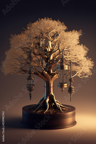 Steampunk Tree- AI Generated