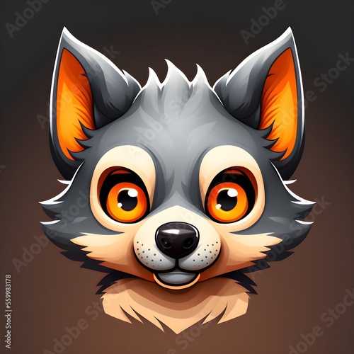 A beautiful flat wolf icon