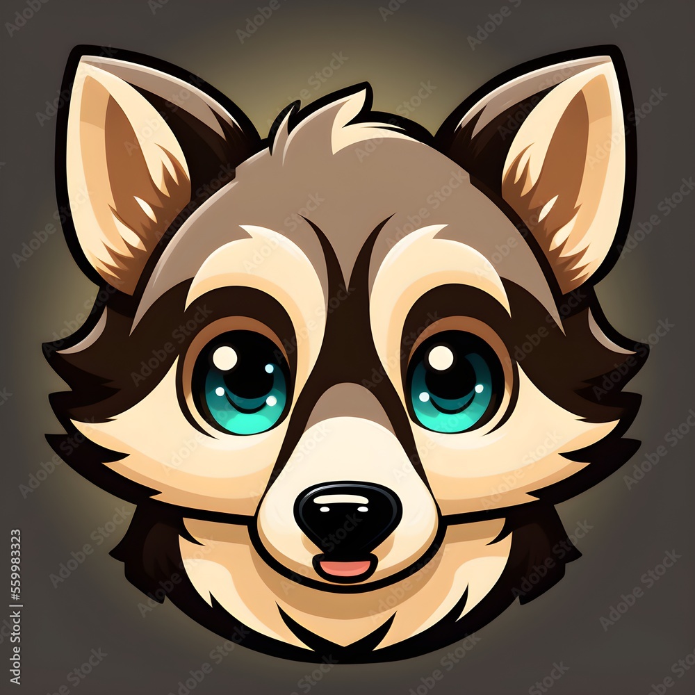 A beautiful flat wolf icon A beautiful flat wolf icon