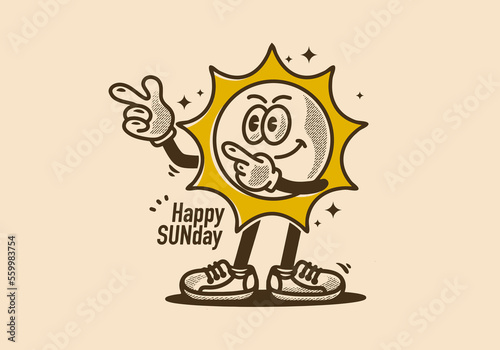 Mascot character illustration of happy sun