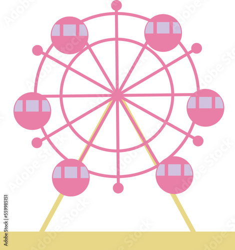 シンプルかわいい観覧車のイラスト