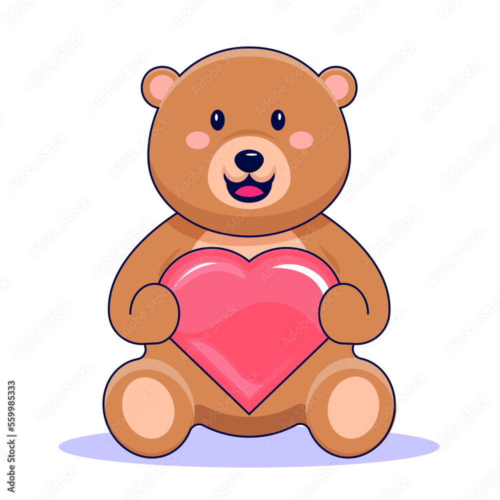 Obraz premium teddy bear with heart