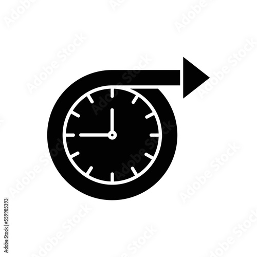 Time delay icon in trendy silhouette style design. Vector illustration isolated on white background.Long term icon. clock sign. vector illustration
