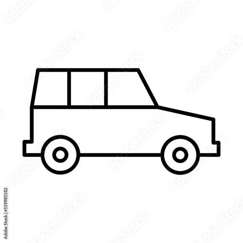 Suv Transportation Icons with black outline style