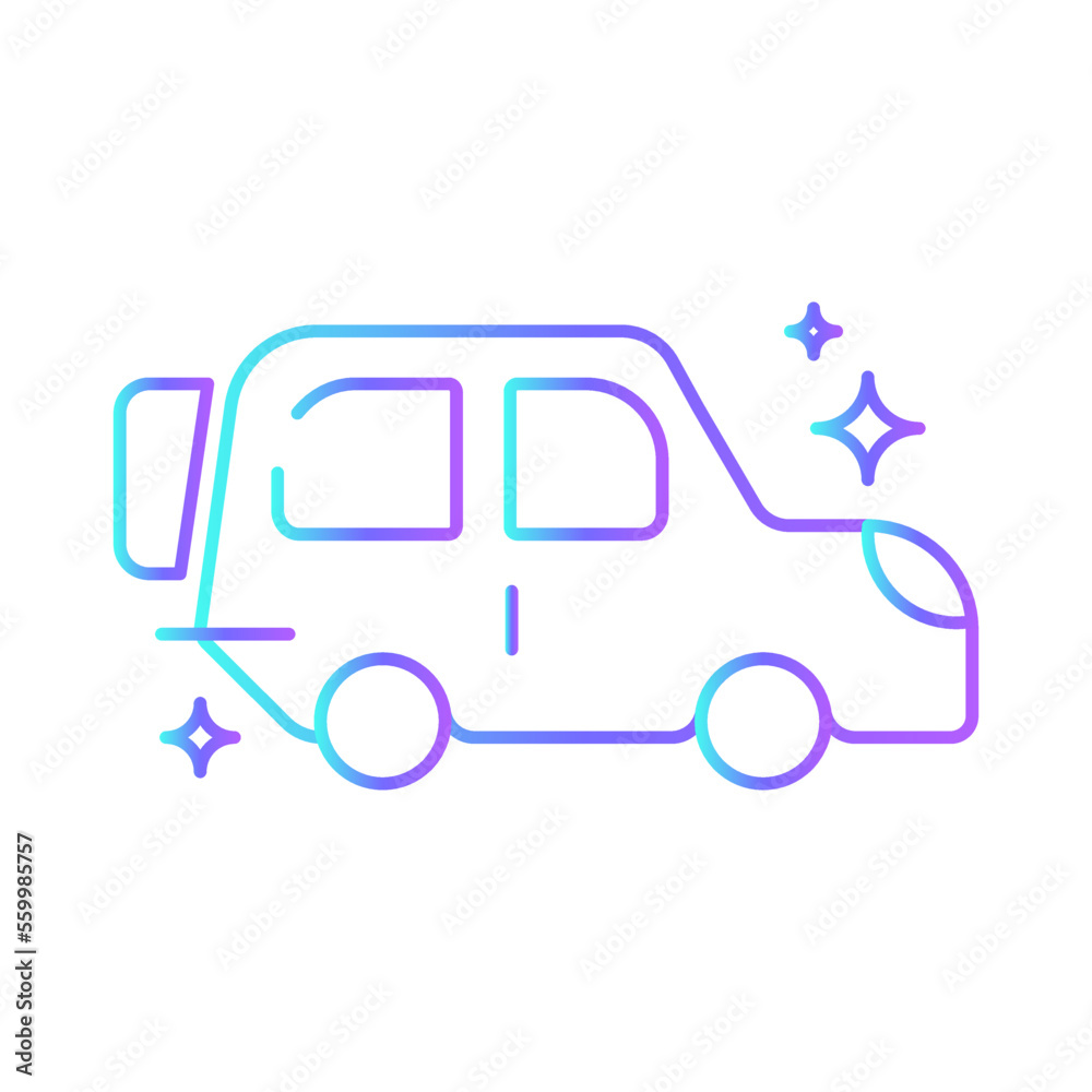 Jeep Transportation Icons with purple blue outline style Jeep Transportation Icons with purple blue outline style
