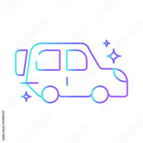 Wallpaper Mural Jeep Transportation Icons with purple blue outline style Torontodigital.ca