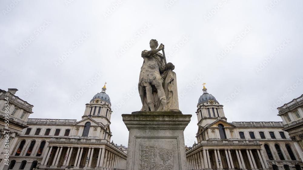 Fototapeta premium University of Greenwich located on the banks of the River Thames in South London with during winter cloudy day in London , United Kingdom : 13 March 2018