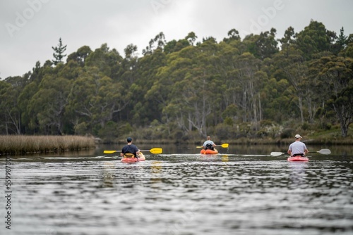 canoeing and kayaking on a river in Australia