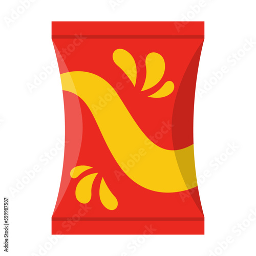 Crispy chips for bar or store equipment isolated on white. Vending machine snacks. Vector illustration of food for automatic shop selling. Retail concept