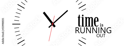 time is running out sign on red background	