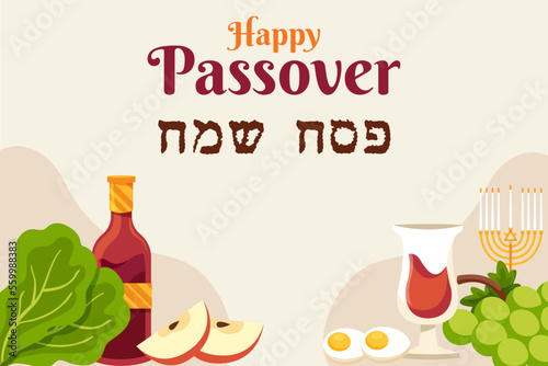 Jewish holiday Passover Pesach background. Vector illustration. 