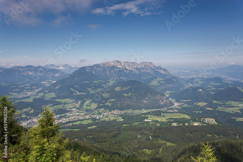 Views of the Bavarian Alps from de Eagle   s Nest  Kehlsteinhaus in German   in the Berchtesgadener Land district of Bavaria in Germany