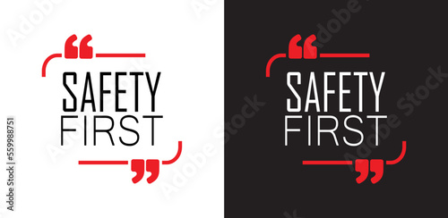 safety first sign. vector icon	