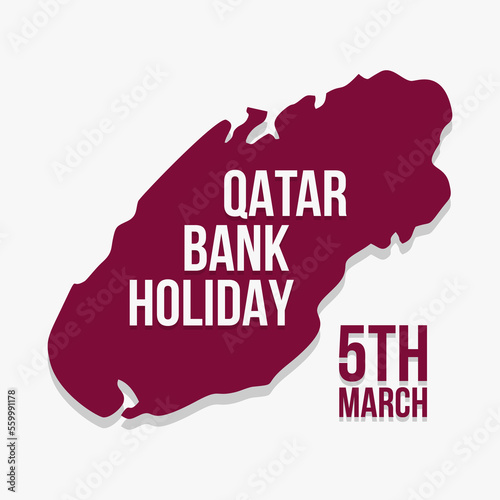 Vector illustration of Qatar Bank Holiday with Flat Style Design