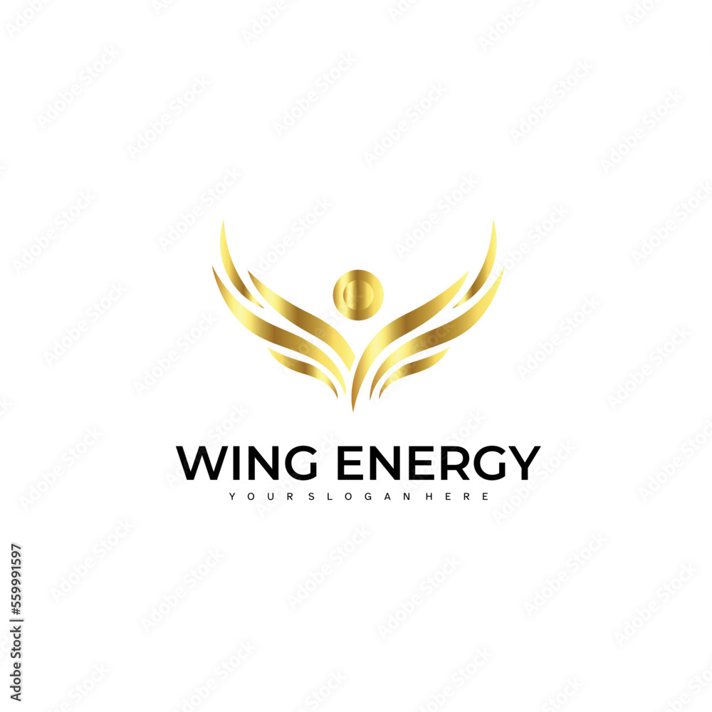 people wings logo with luxury design color people wings logo with luxury design color