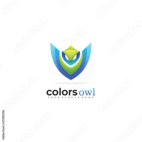 owl logo vector design graphic colorful