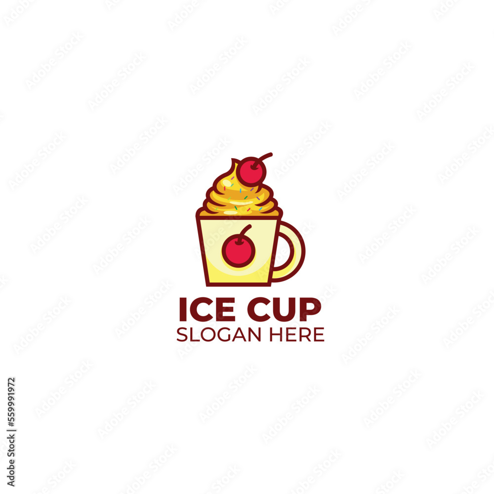 ice cup illustration logo template design art