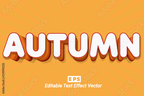 Autumn 3d editable text effect vector template