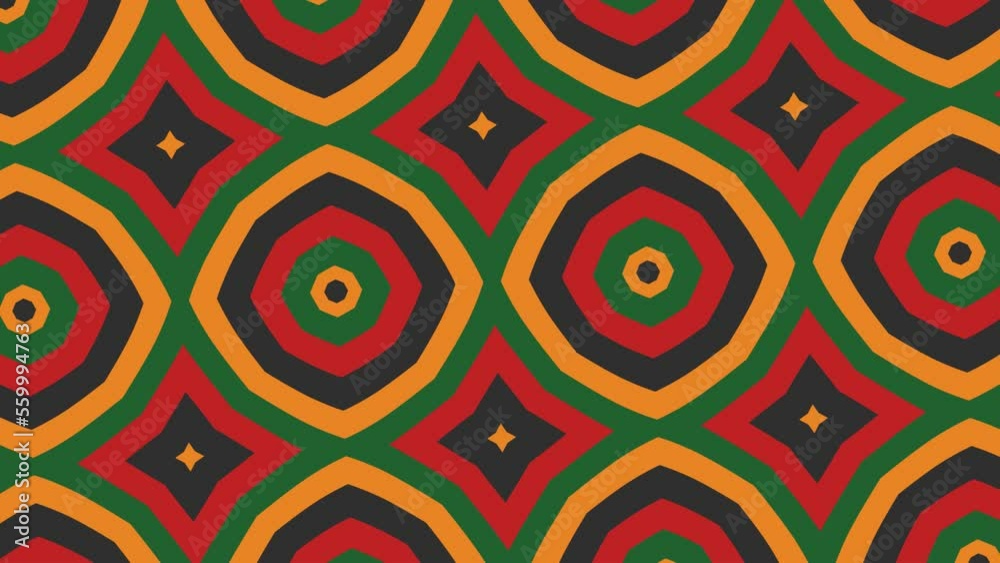 Black History month abstract pattern animated background, black history month background animation ,red green yellow and Black animated background
