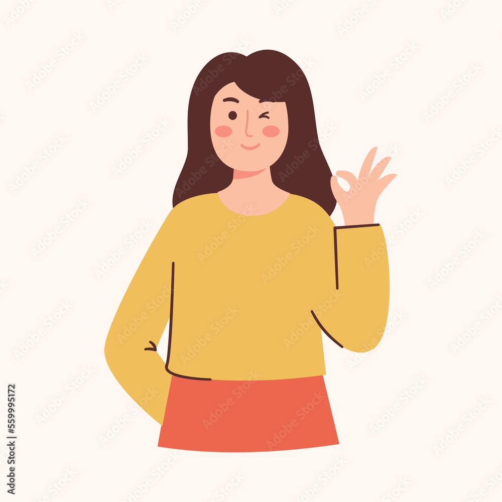 Woman with ok sign