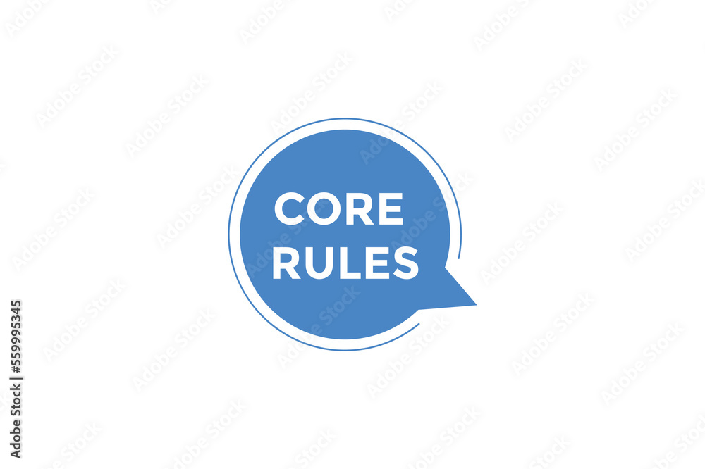 Core rules button web banner templates. Vector Illustration