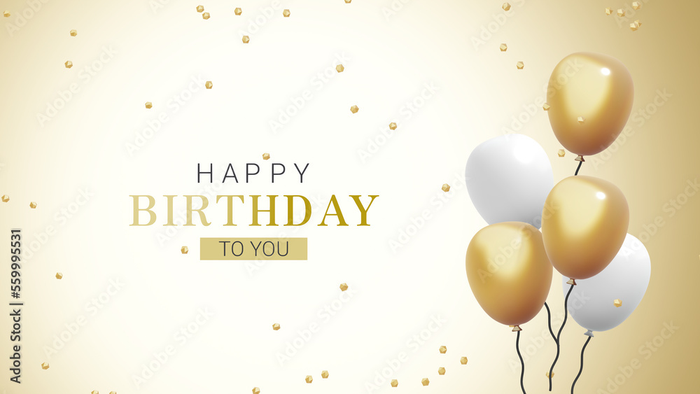 Obraz premium ハッピーバースデーの可愛い素材。誕生日やおめでたい日に