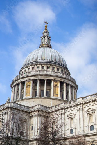 St. Paul's Cathedral , Anglican cathedral in London during winter cloudy day at London , United Kingdom : 13 March 2018