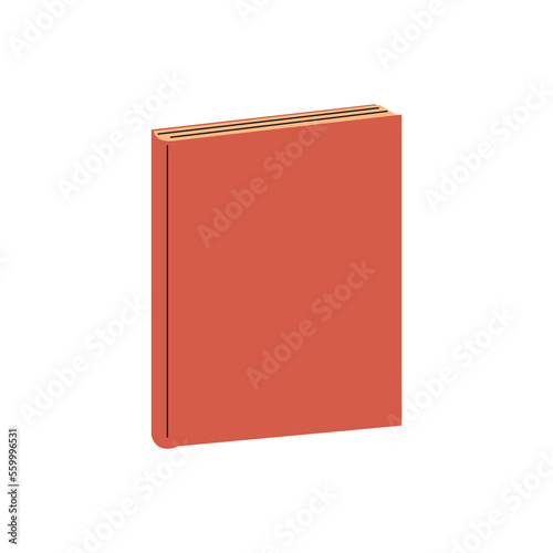 Covered closed book. Hand drawn educational vector illustration.