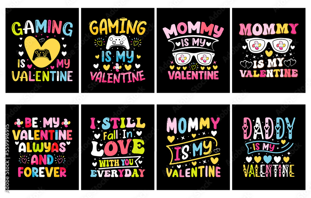 Valentines day T Shirt Design bundle, set of valentine t shirt, coloring valentine t shirt
