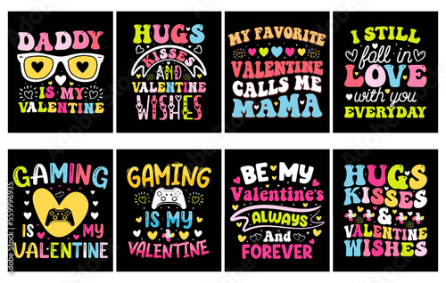 Valentines day T Shirt Design bundle, set of valentine t shirt, coloring valentine t shirt 